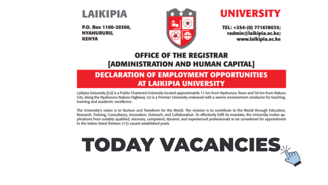 Laikipia University Vacancies 2026 – 13 Employment Opportunities
