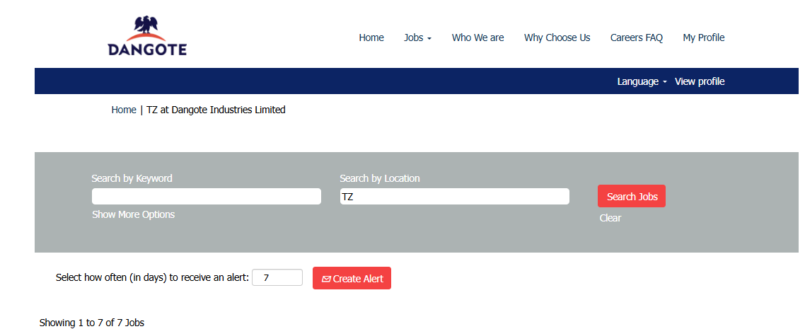 Dangote Cement Jobs 2026 – 7 Vacancies