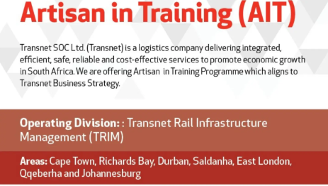 Transnet Artisan in Training Programme 2026