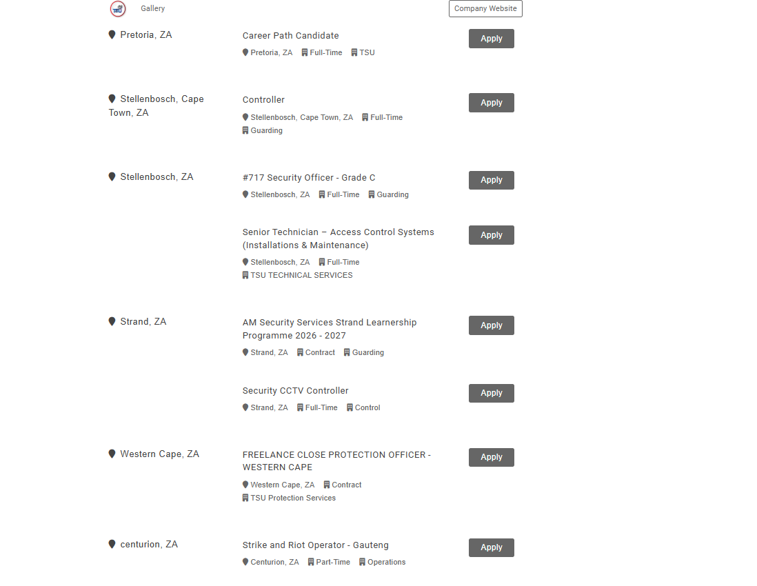 AM Security Services Jobs and Learnership Programme 2026
