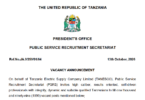 1,099 Job Vacancies at TANESCO – October 2026