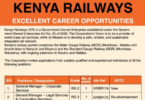 Kenya Railways Vacancies 2026: General Manager – Corporate Services and General Manager – Legal Services